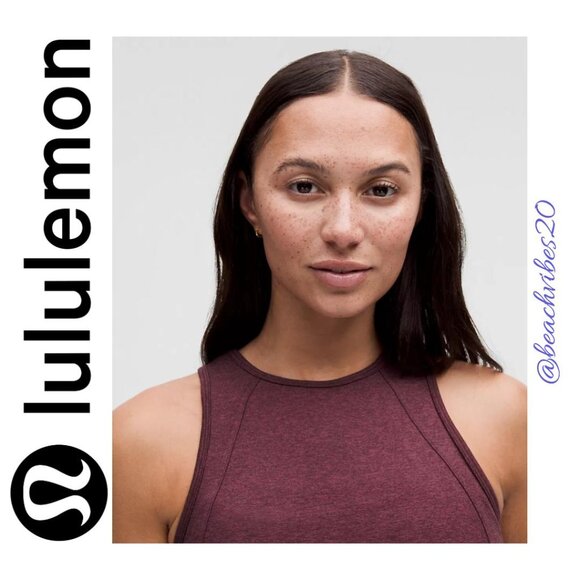 LULULEMON ATHLETICA Softy Suedey Crewneck Cropped Tank Top Garnet/Garnet LL-158 - Picture 4 of 11